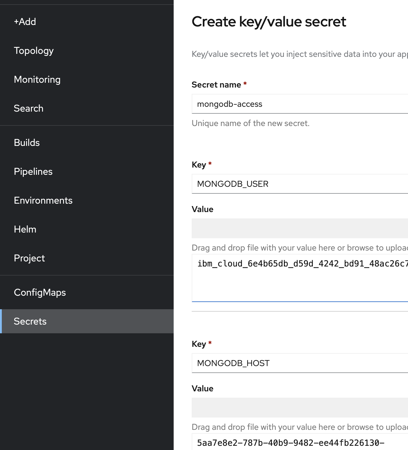 MongoDB IBM Cloud secret